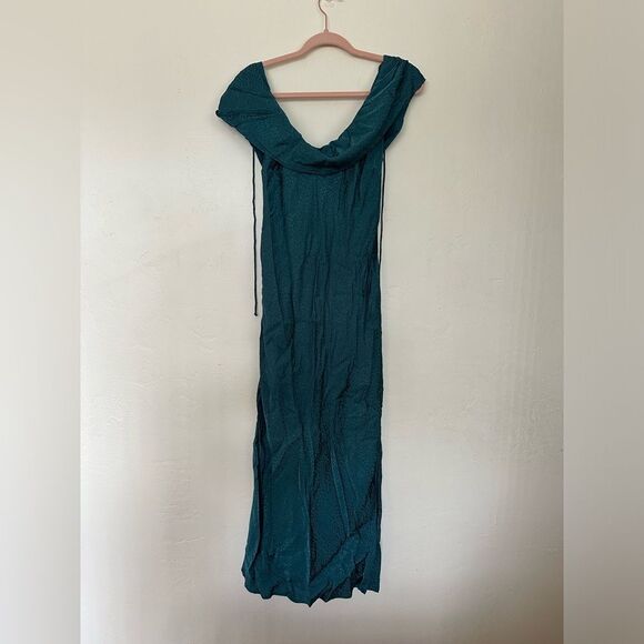 Anthropologie Maeve Cowl Neck Slip Midi Dress Size M Satin - Picture 3 of 7